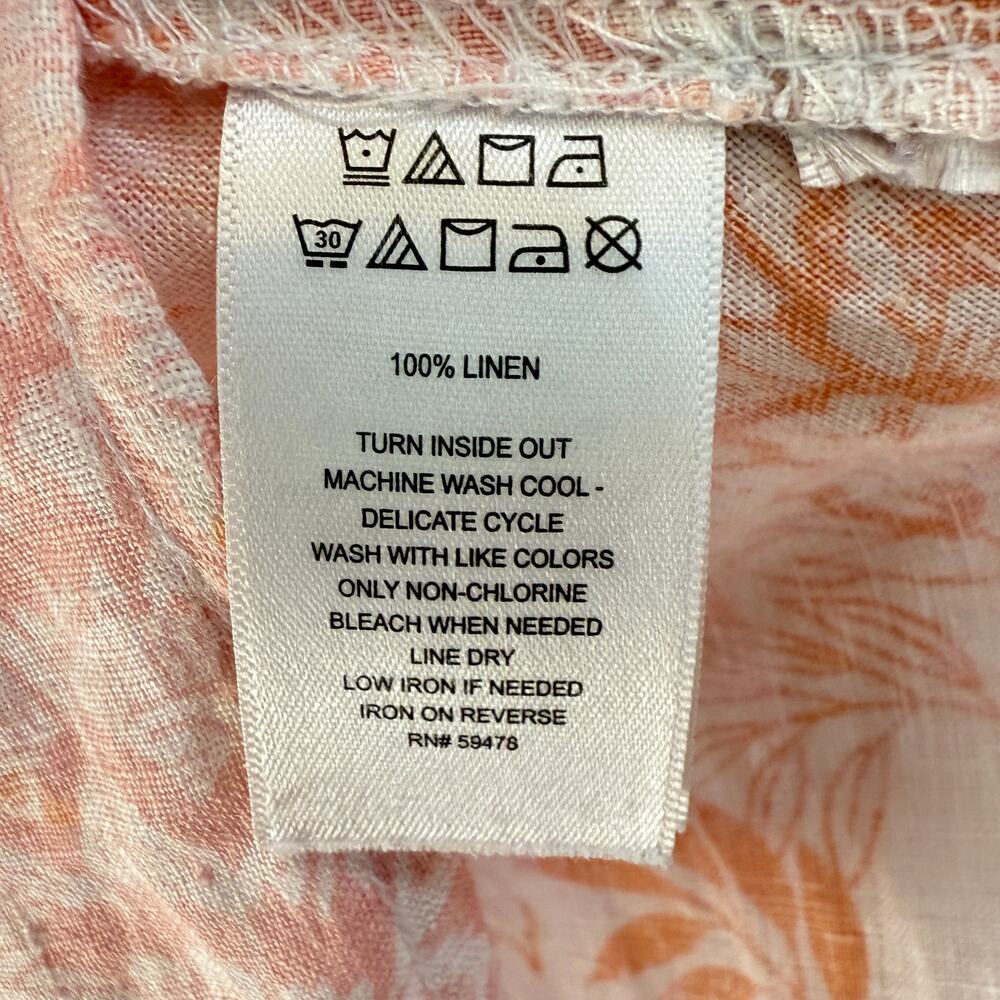 Sigrid Olsen Linen Button Up Blouse Plus Size 1x … - image 7